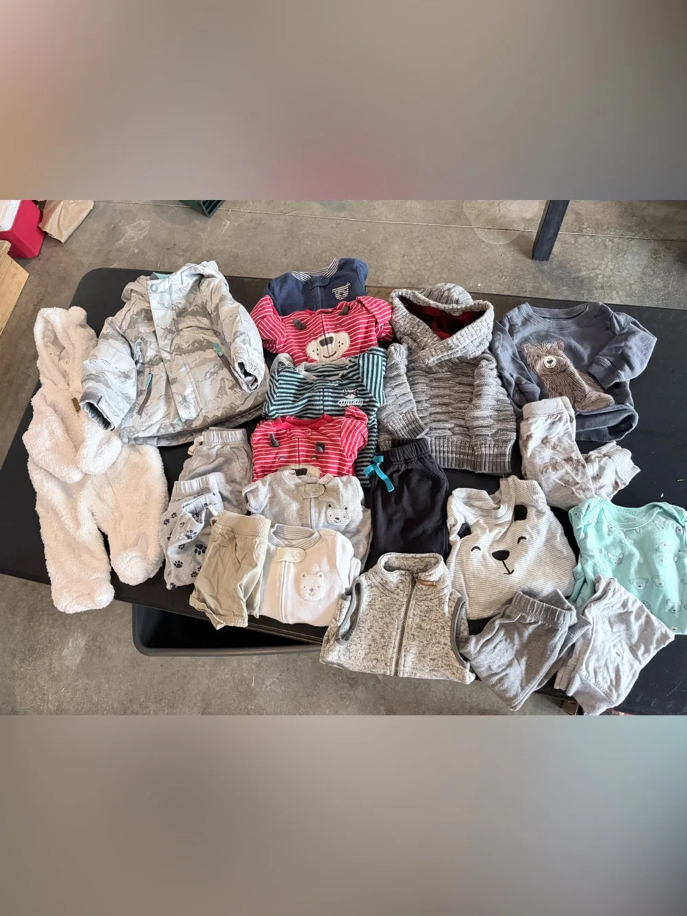 Mixed Baby Clothing Lot - Neutral & Gray Pieces